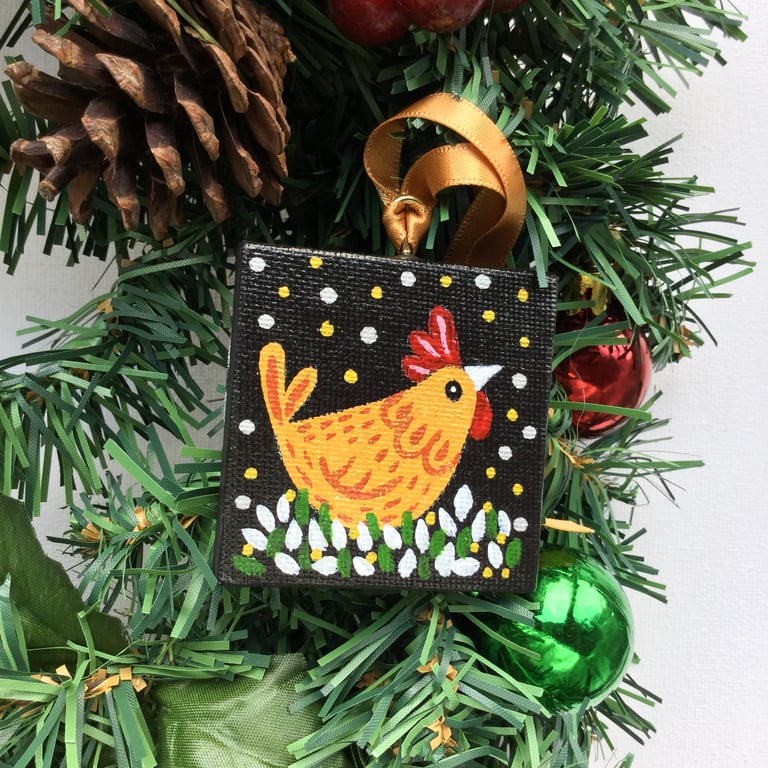 Hanging canvas decoration.