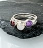 Sterling Silver Gemstone Stacking Rings, Handmade Urban Design Jewellery - Image 6