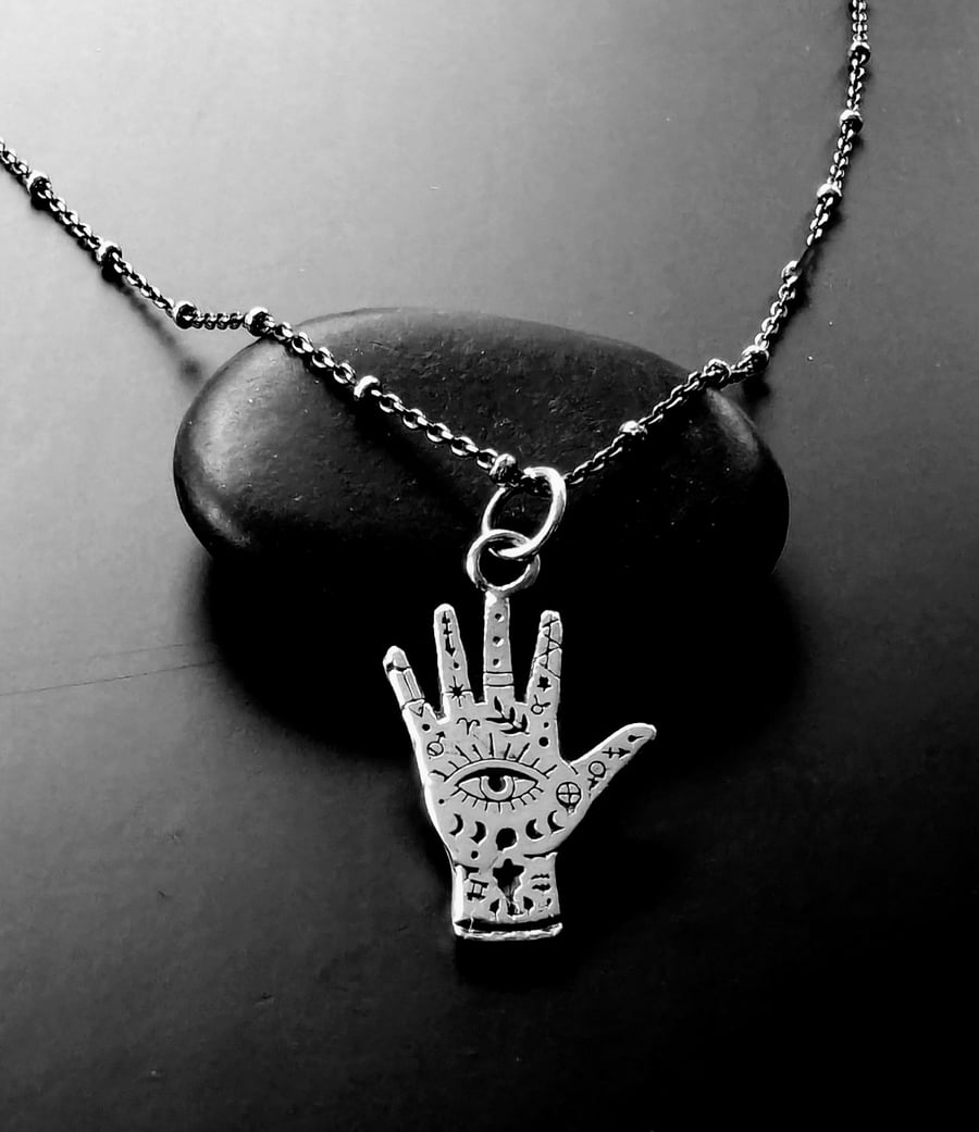 Sterling Silver Tarot Hand pendant