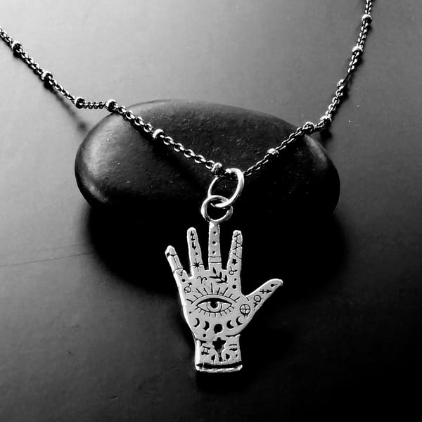 Sterling Silver Tarot Hand pendant