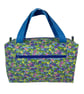 Large wash bag in Liberty cotton, floral toiletries bag with handles and pocket.