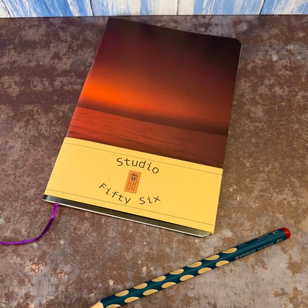 Notebook, Marine themed, A5 (ish), made from up-cycled and recycled materials.
