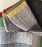 Ecclesall Woods Handwoven Herringbone Lambswool Scarf, Green - Image 6