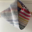 Rainbow Gradient Cowl Handwoven Lambswool Scarf