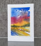 Evening Glow. Blank Card. Original Oainting 260148