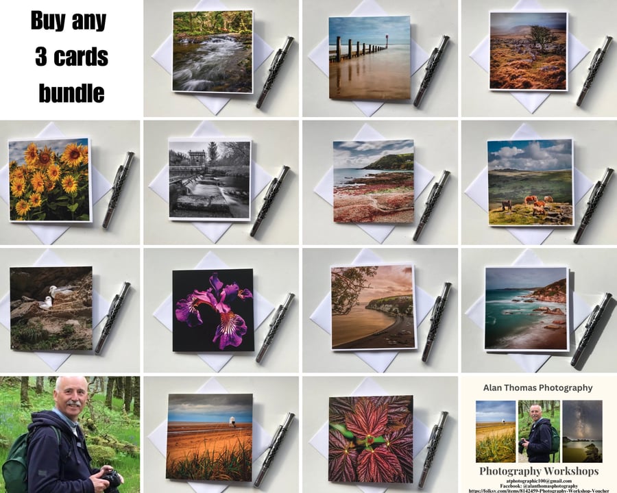 Blank  Photography Greetings Cards Bundle - buy any three discounted