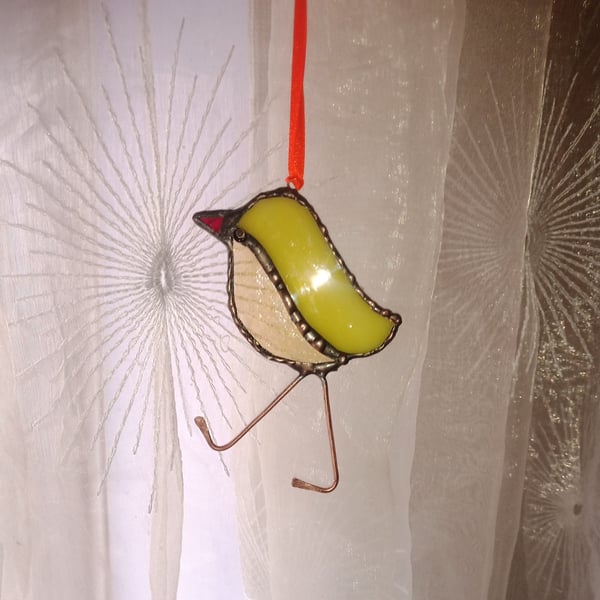 Stained Glass Yellow Chick Suncatcher Hanging Decoration