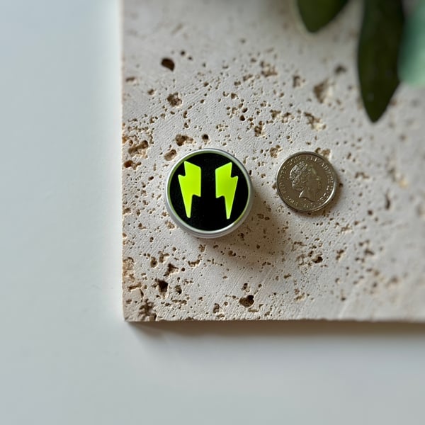 Lightning Bolt Mini Earrings - Neon Yellow