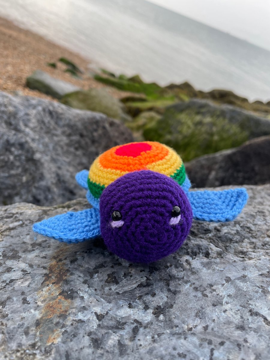 Pride Rainbow Crochet Sea Turtle 