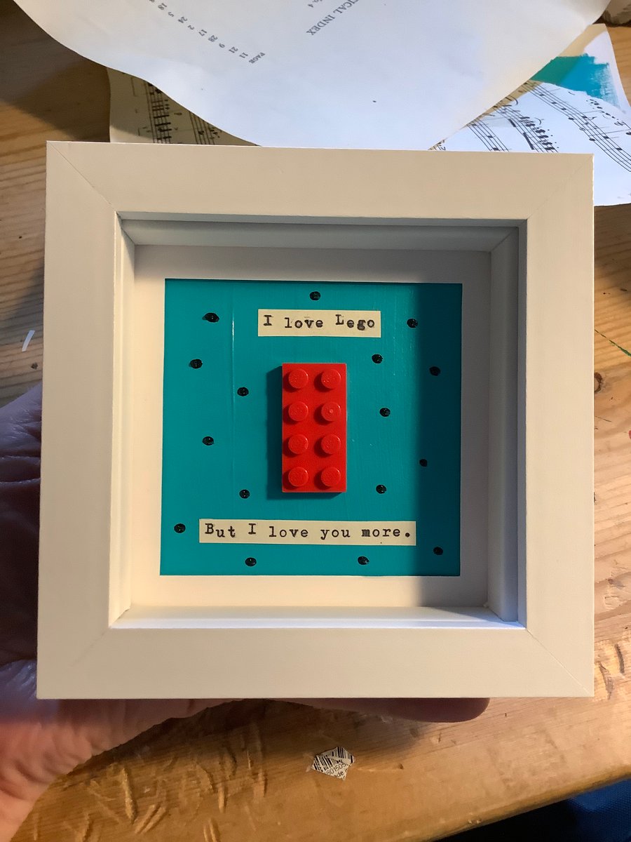 Lego Valentine. I love you. Original art. Gift for men. 