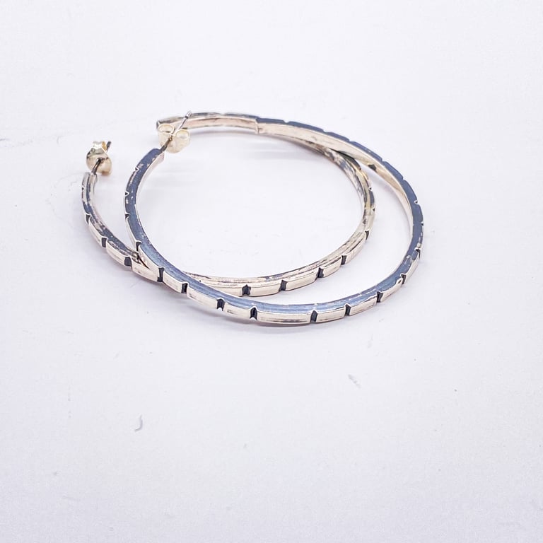 Silver Hoop Earrings 