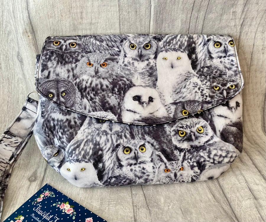 Owl Fabric Clutch Bag 
