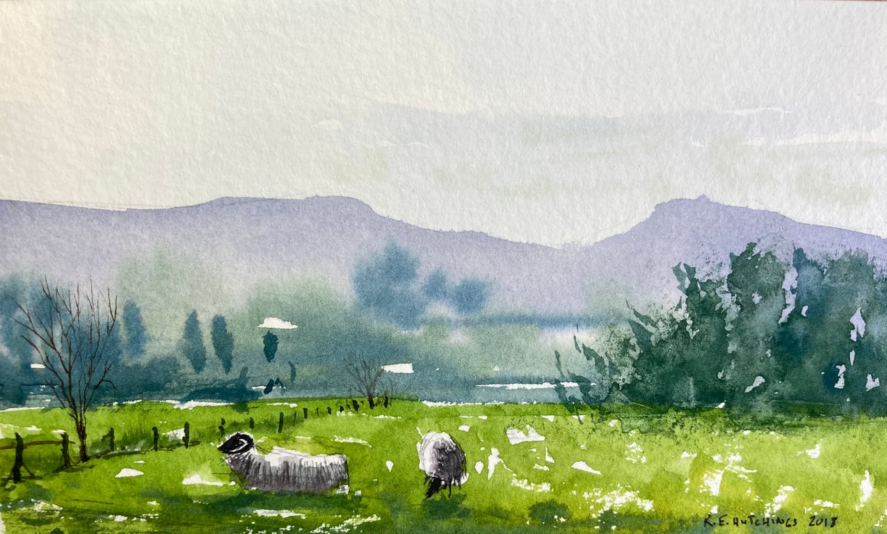 Battersby summer 2018 (Pure Original Watercolour FULLY MOUNTED 8” x 6”)