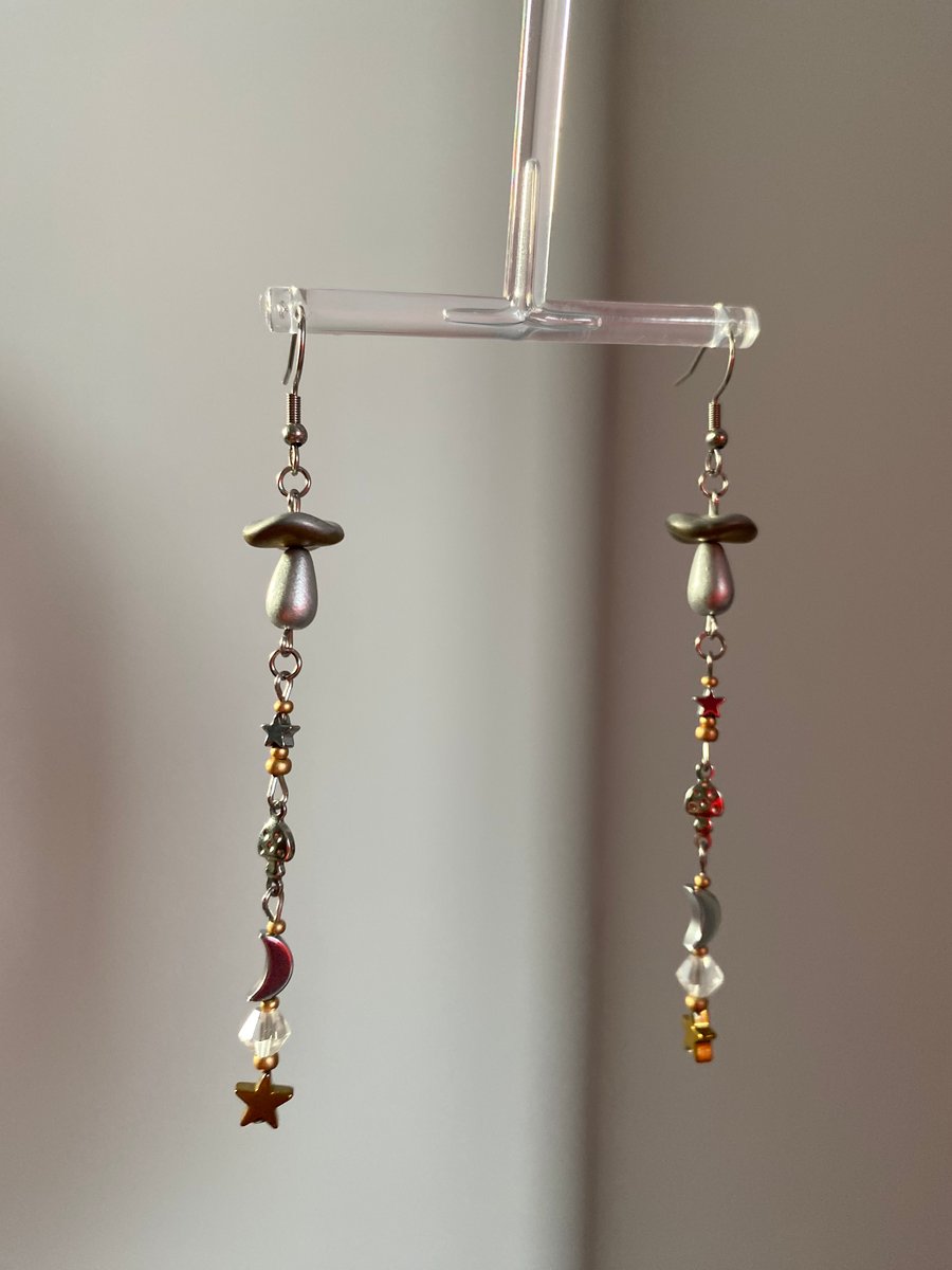 Beattie - Mushroom Moon Witch Earrings 