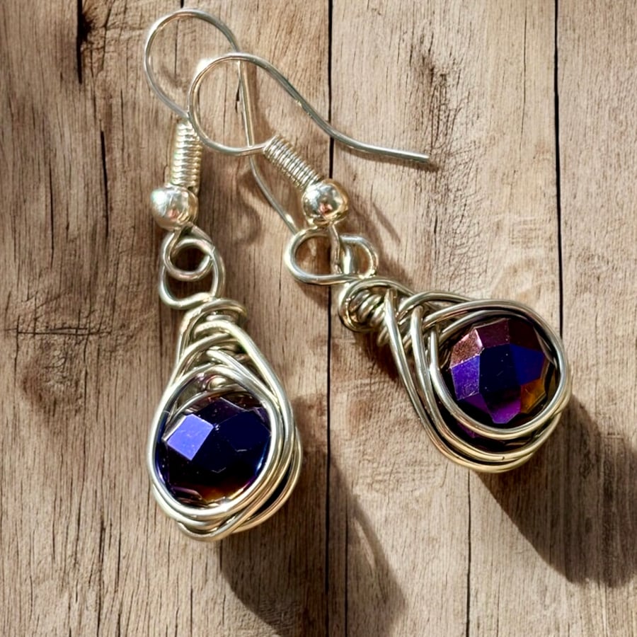 Dark Blue Crystal Earrings