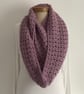 INFINITY SCARF , cowl , neckwarmer .Alpaca blend. Super-soft. Purple. - Image 5