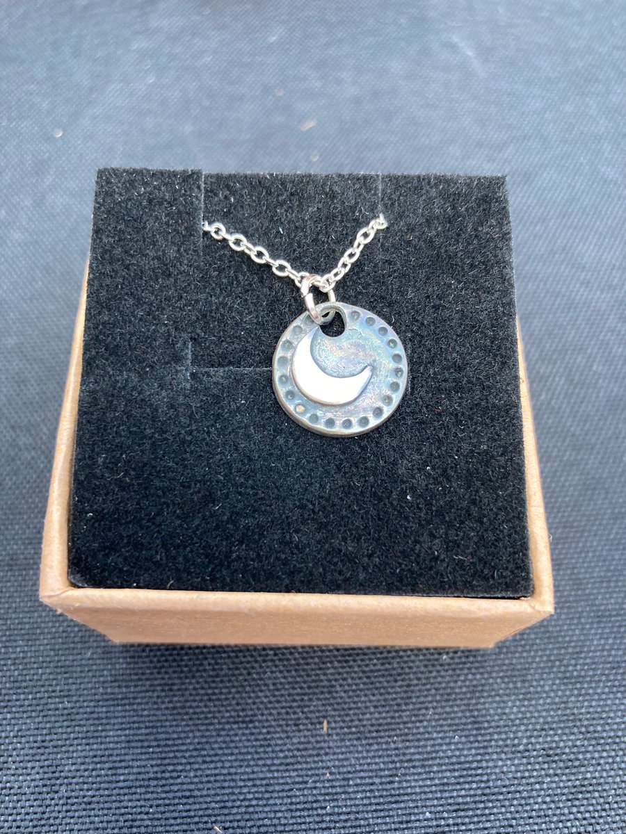 Sterling silver moon necklace 