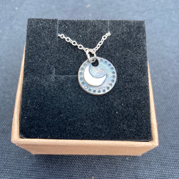 Sterling silver moon necklace 