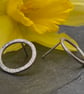 Silver Earring, small circle studs - Image 2