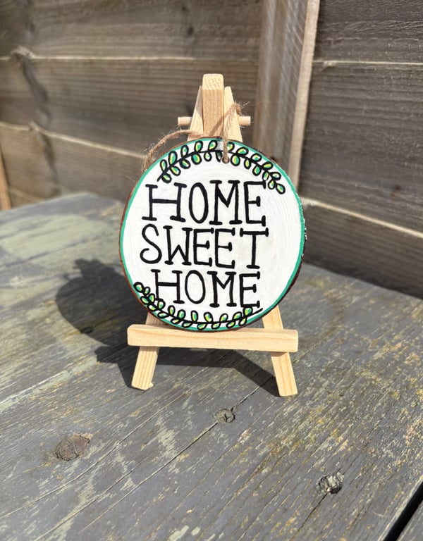 Home Sweet Home Wood Slice Hanging Ornament