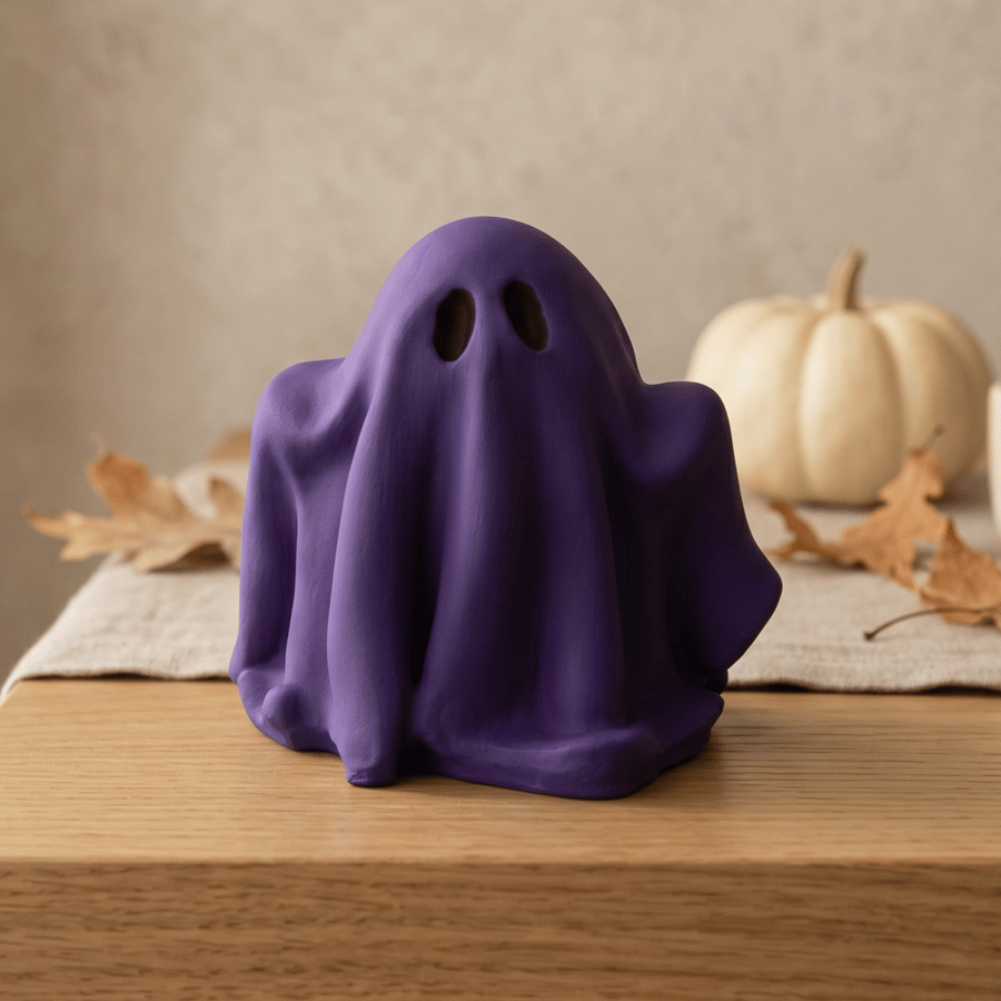 Dark Purple Ghost Ornament - Spooky Halloween Decoration