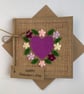 Handmade Valentines card. Heart and flowers, wool felt. Keepsake card. - Image 2