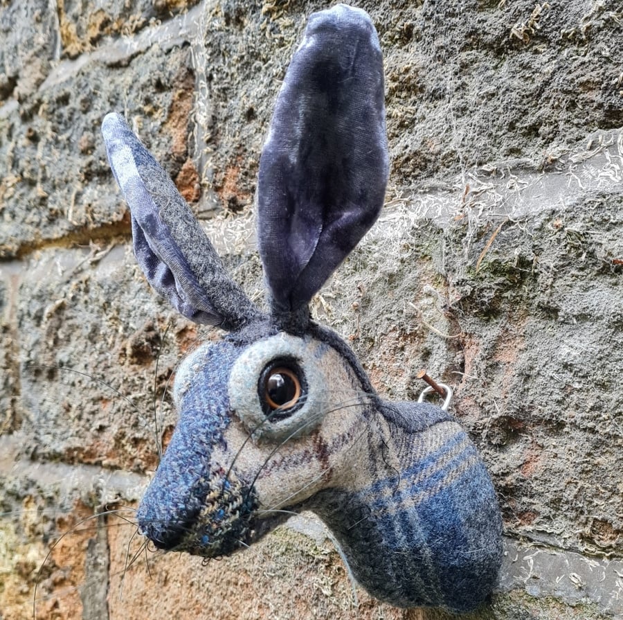 Faux Hare Head in Abraham Moon Wool Fabric - Mr Hebrides