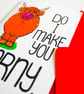 Do I Make You Horny Funny Anniversary Card Bull Theme Love Card Valentines Card - Image 2