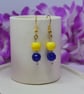Bright and Bold Yellow and Blue Earrings - Image 8