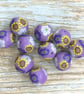 Purple Polymer Clay Millefiori Flower Beads - Image 1