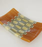 Fused glass strip-cut patterned decorative dish - Image 1