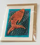 Fish Handmade Greetings Card from Stitched Recycled Plastic A6 - Image 3