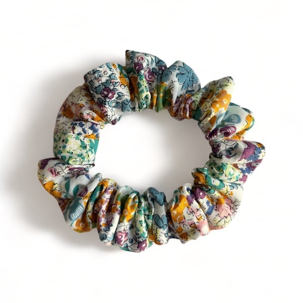 Vintage Floral 100% Cotton Scrunchie - Regular