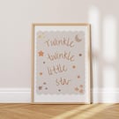 Twinkle Twinkle Little Star nursery Print, Cute Quote Illustration, Nursery Deco