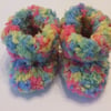 Snuggly Hand Knitted Bootees 0 to 6 months - Multi Coloured