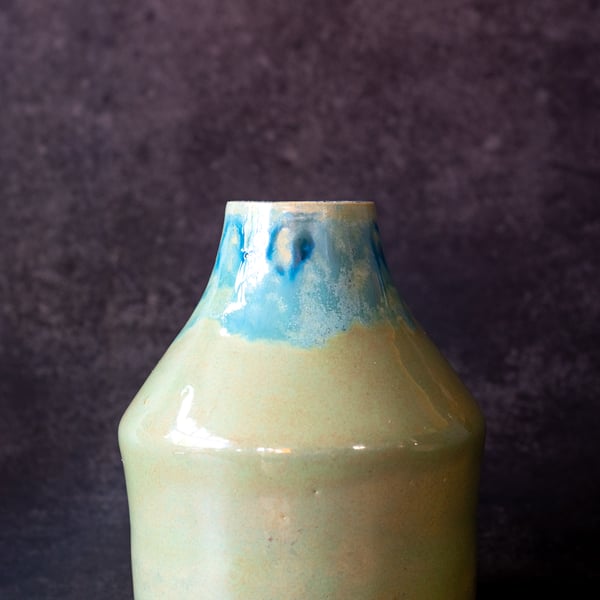 Stoneware vase, handmade pottery.
