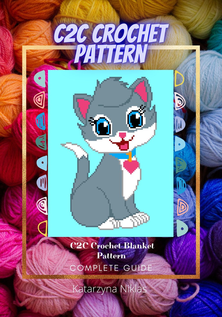 C2C Pixel Pattern, Crochet Pattern, PDF Pattern - Folksy