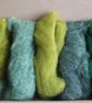 Carded Corriedale wool slivers selection - "green" letterbox pack - Image 2