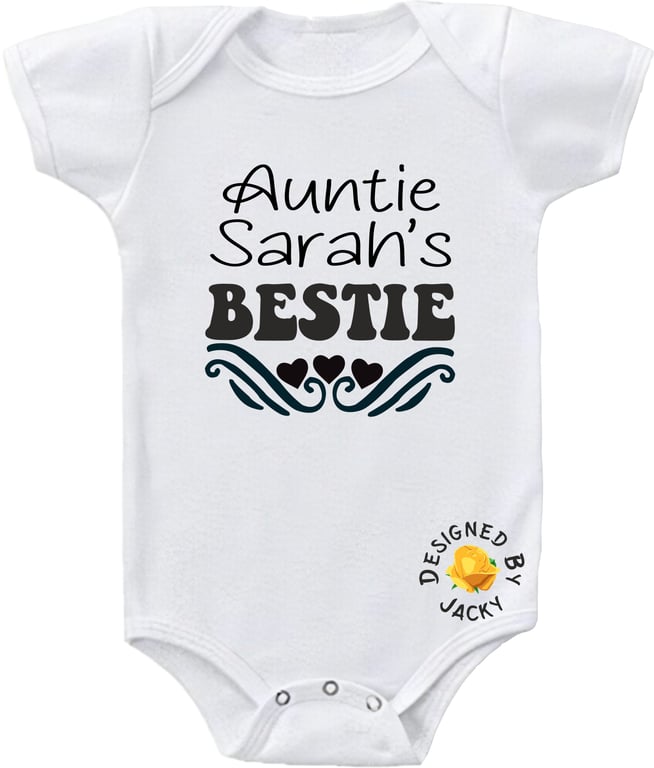 Personalised Baby Bodysuit Auntie (name) Bestie