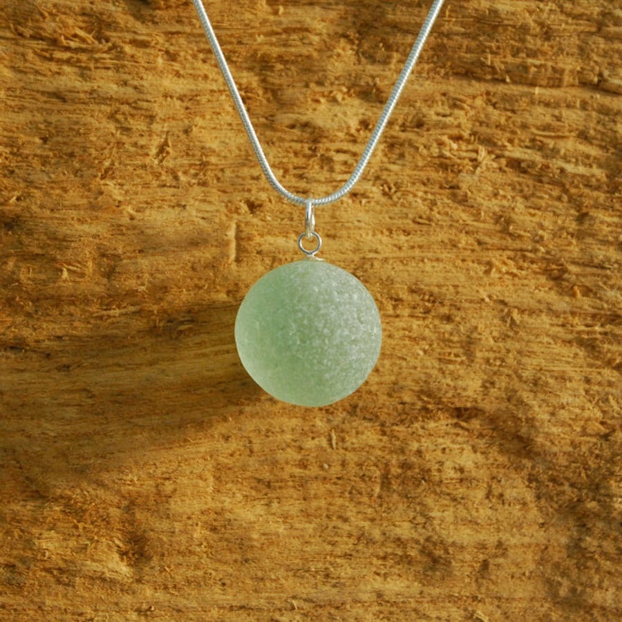 Sea glass marble pendant