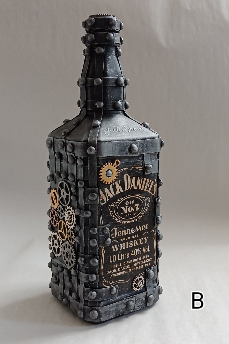 Jack Daniels Steampunk Bottle 1L Silver Pewter