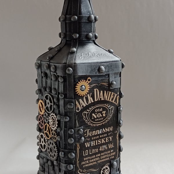 Jack Daniels Steampunk Bottle 1L Silver Pewter
