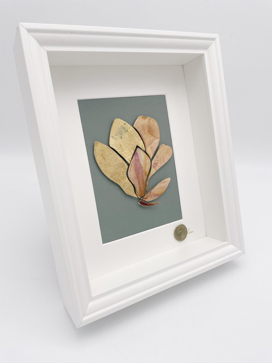 Madame de Maintenon - Original Botanical Wall Art with Gold and Petals