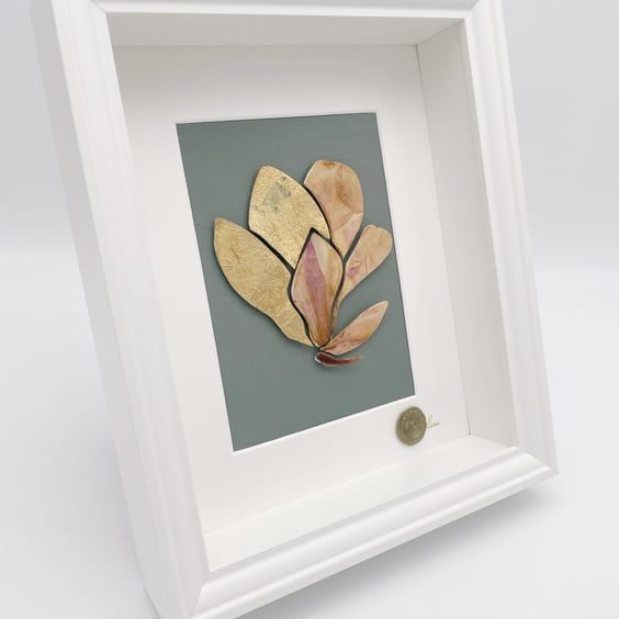Madame de Maintenon - Original Botanical Wall Art with Gold and Petals