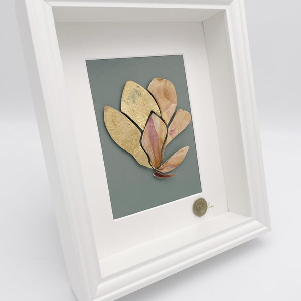Madame de Maintenon - Original Botanical Wall Art with Gold and Petals