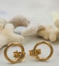 9ct Gold Circle Stud Earrings - Image 4