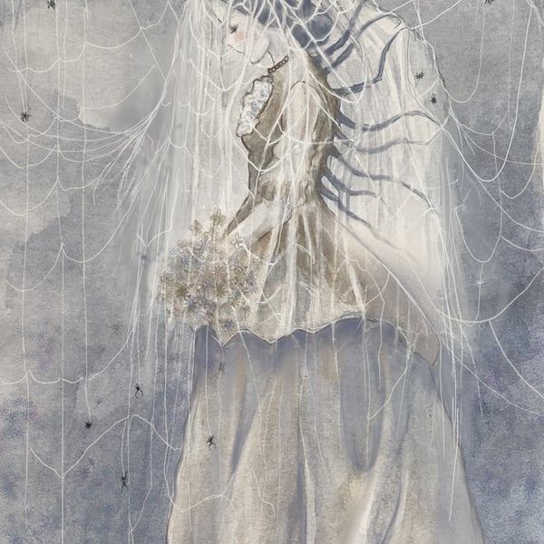 Gothic Witch Greeting card, birthday, Christmas, Whimsical Art, witchy,  