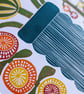 Flowers in a Blue Vase 1 - Original Lino Print - Image 5