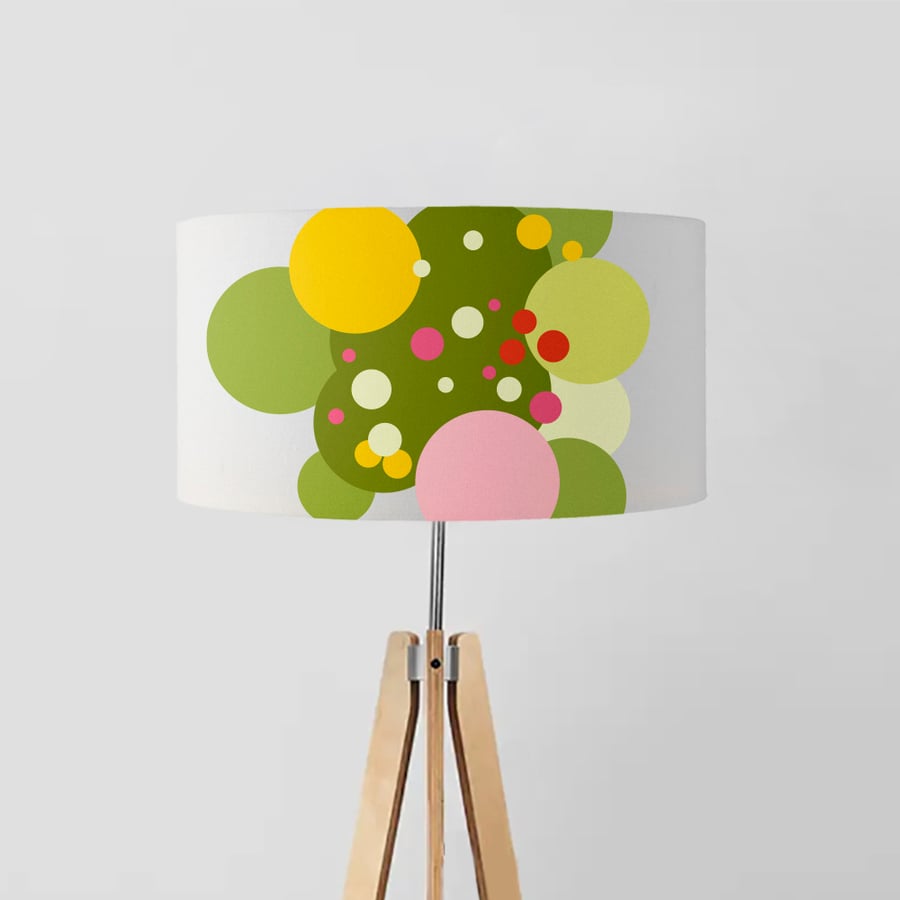 Geometric Abstract Bouquet of Flowers drum lampshade, Diameter 45cm (18")