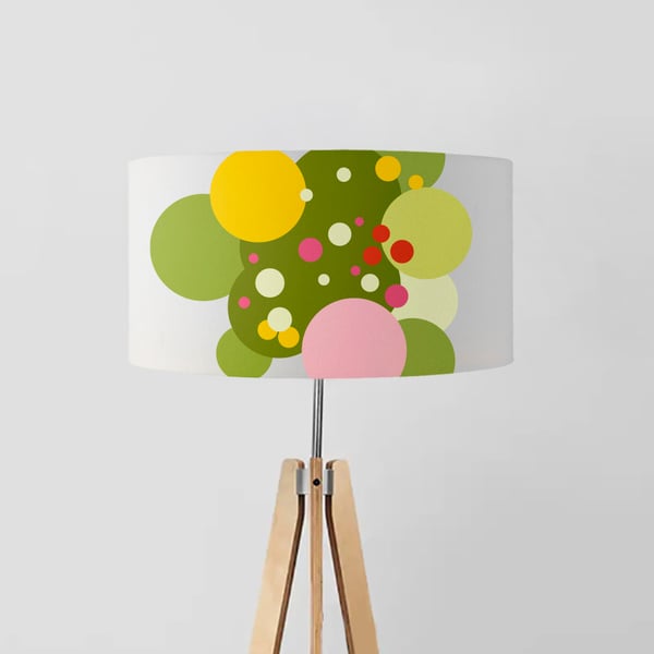 Geometric Abstract Bouquet of Flowers drum lampshade, Diameter 45cm (18")